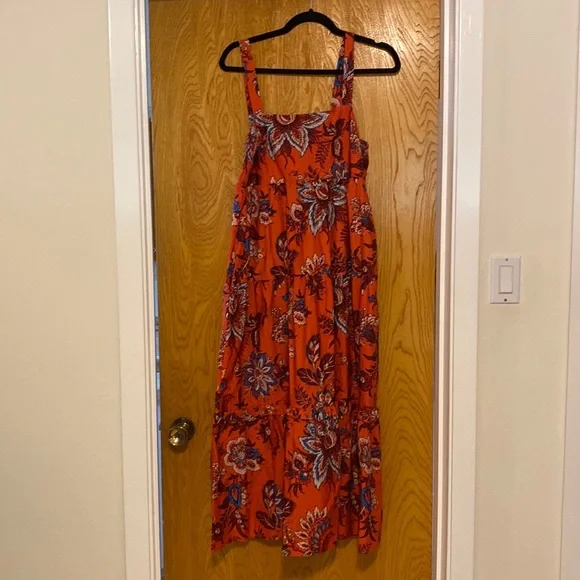 Rhode Dresses | Nwt Rhode x Target Midi Dress | Color: Blue/Orange | Size: L